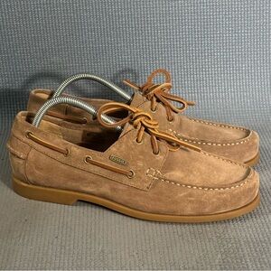 Fossil Men’s Brown Suede Boat Shoes Lace Up Size 9
